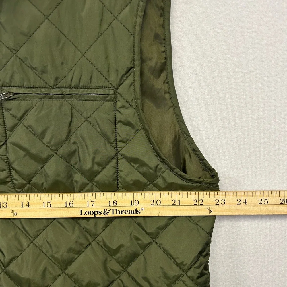Banana Republic Gorpcore Equestrian Mens L Olive Green Quilted Corduroy Vest